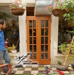 درب شیشه خور پلی اورتان دو لنگه s003